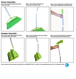 Extendable Upright Dustpan and Broom Set