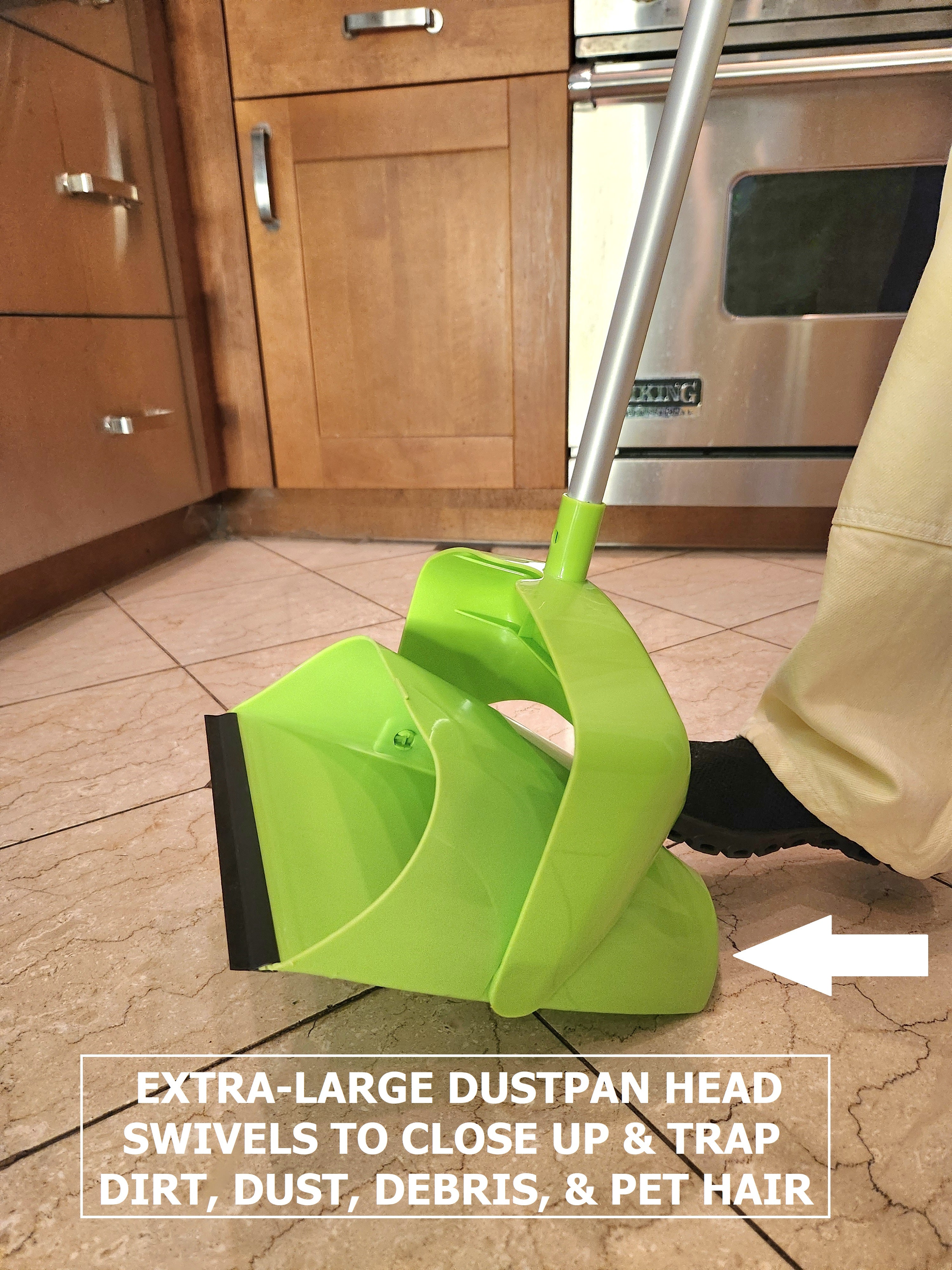 Extendable Upright Dustpan and Broom Set - PortoTrash
