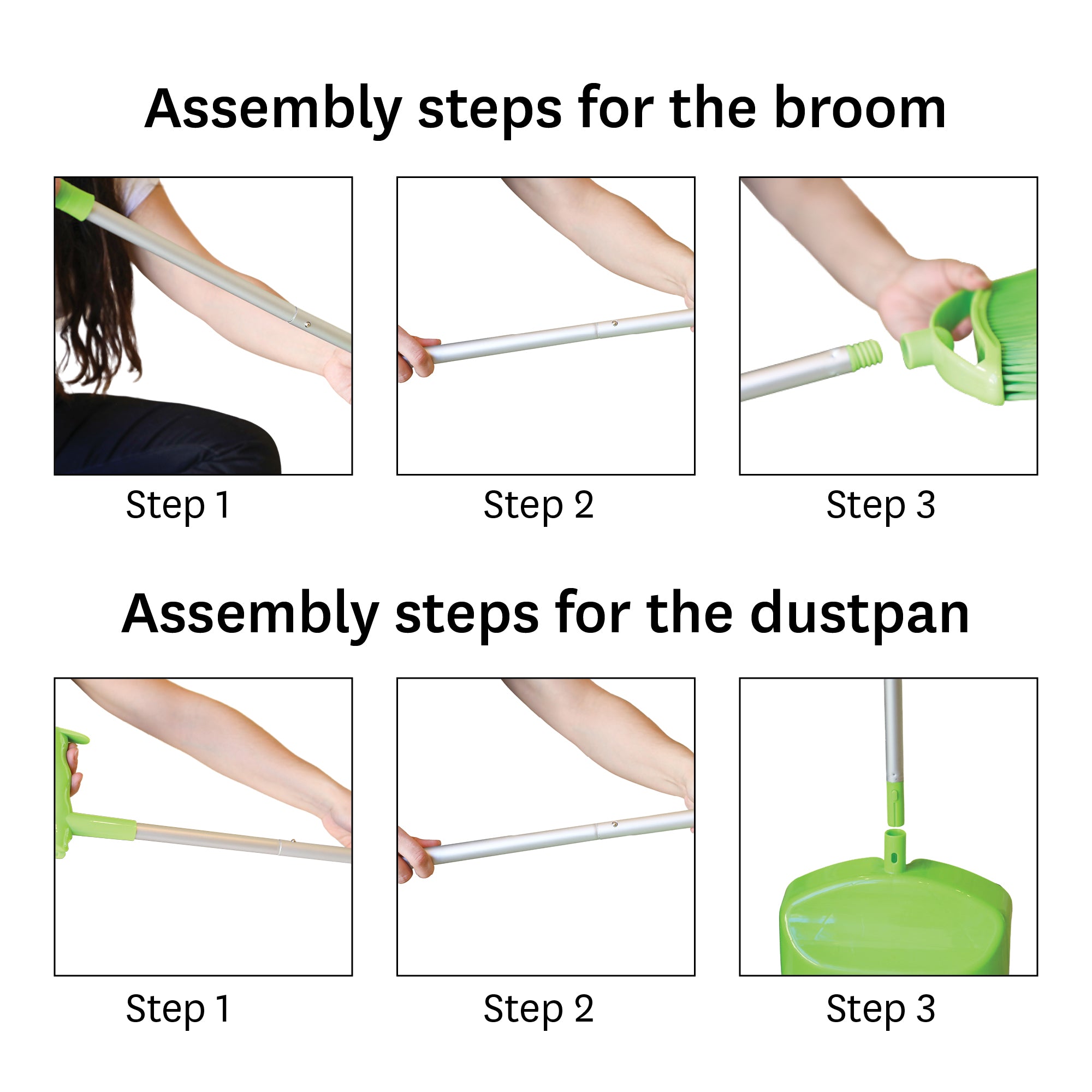 Extendable Upright Dustpan and Broom Set - PortoTrash